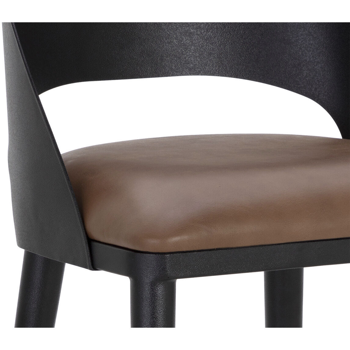 Dezirae 41 inch Black / Cognac Leather Barstool